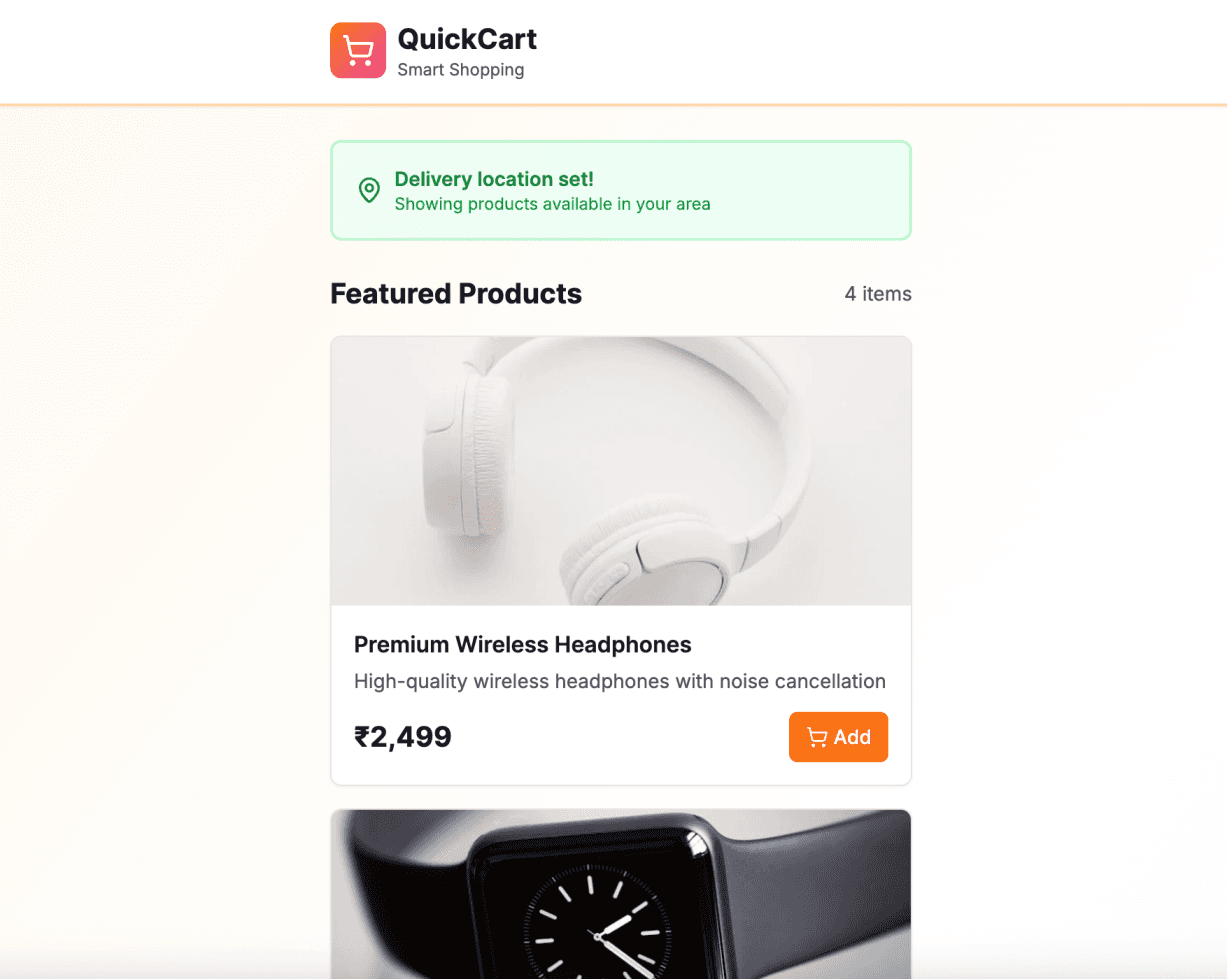 QuickCart - MCP Server Application Example